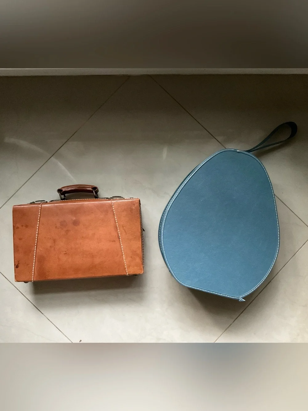 Pair of Vintage Train Case Luggage Lot of 2